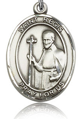 St. Regis - .50" Oval - Sterling Silver Side Medal - Sisters of Carmel