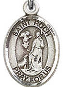 St. Roch - .50" Oval - Sterling Silver Side Medal - Sisters of Carmel