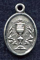 Holy Eucharist - .50" oval - Sterling Silver Side Medal - Sisters of Carmel