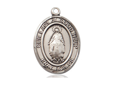 Our Lady of Good Help - .50" Oval - Sterling Silver Side Medal ...