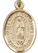Our Lady of Guadalupe - .50" Oval - Gold Filled Side Medal - Sisters of ...