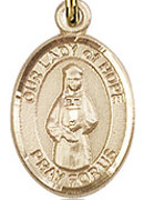 Our Lady of Hope - .50" Oval - Gold Filled Side Medal - Sisters of Carmel