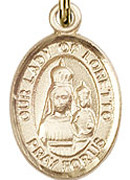 Our Lady of Loretto - .50" Oval - Gold Filled Side Medal - Sisters of ...