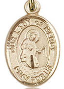 Our Lady of Mercy - .50" Oval - Gold Filled Side Medal - Sisters of Carmel