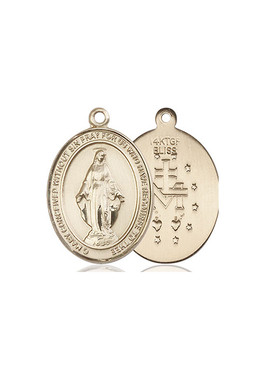 Miraculous - .50" Oval - Gold Filled Side Medal - Sisters of Carmel