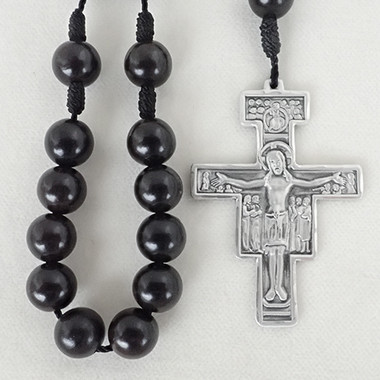 Ebony Rosary 黒檀象嵌ロザリオ(17) Red Jade Vintage Style Men's rosary