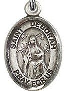 St. Deborah- .50" Oval - Sterling Silver Side Medal - Sisters of Carmel