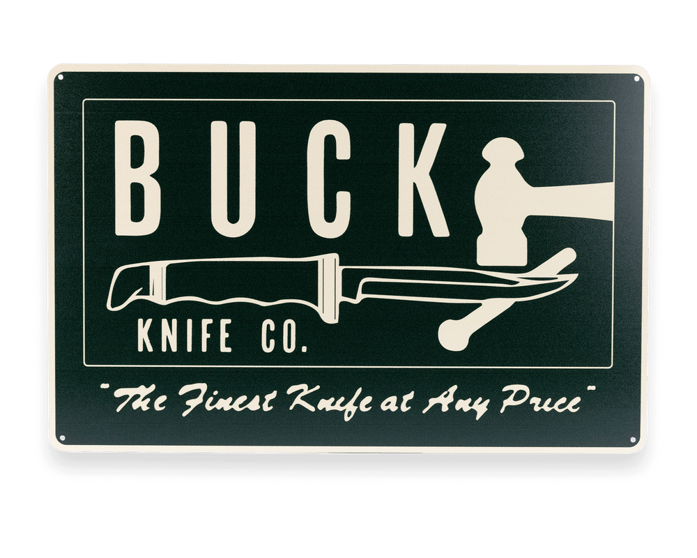 Buck Knives Tin Tacker Sign