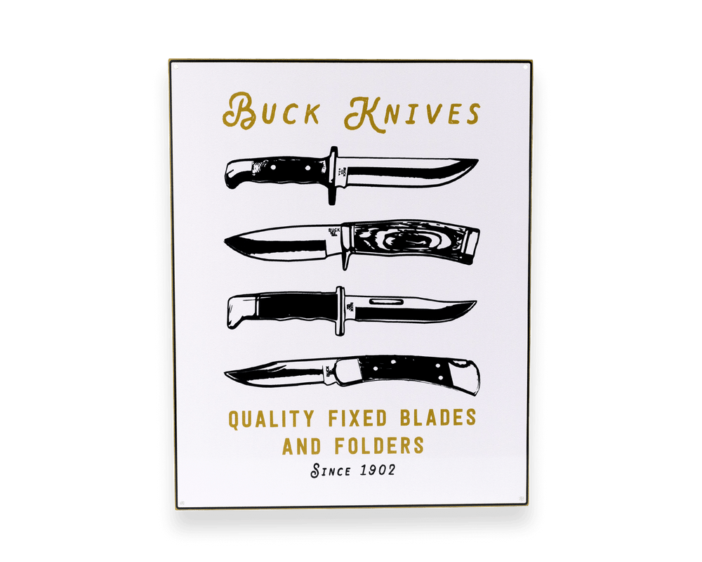 Buck Knives Tin Tacker Sign