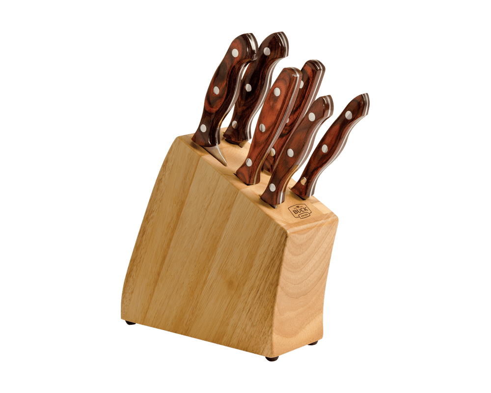 Buck Knives - 6 Piece Cutlery Set with Wood Block