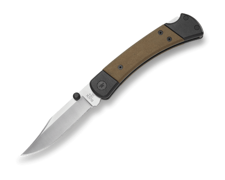 Buck 110 Folding Hunter Knife (SMKW Exclusive Special Build-Out with  Burgundy Leather Sheath) - Smoky Mountain Knife Works