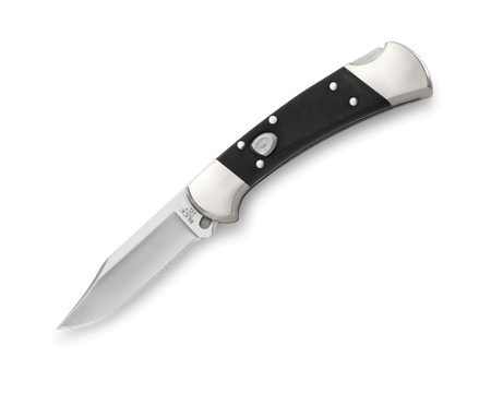 Buck 110 AUTO Elite Folding Hunter 3.75 S30V Plain Blade, Black G10  Handles, Black Leather Sheath - KnifeCenter - 11667