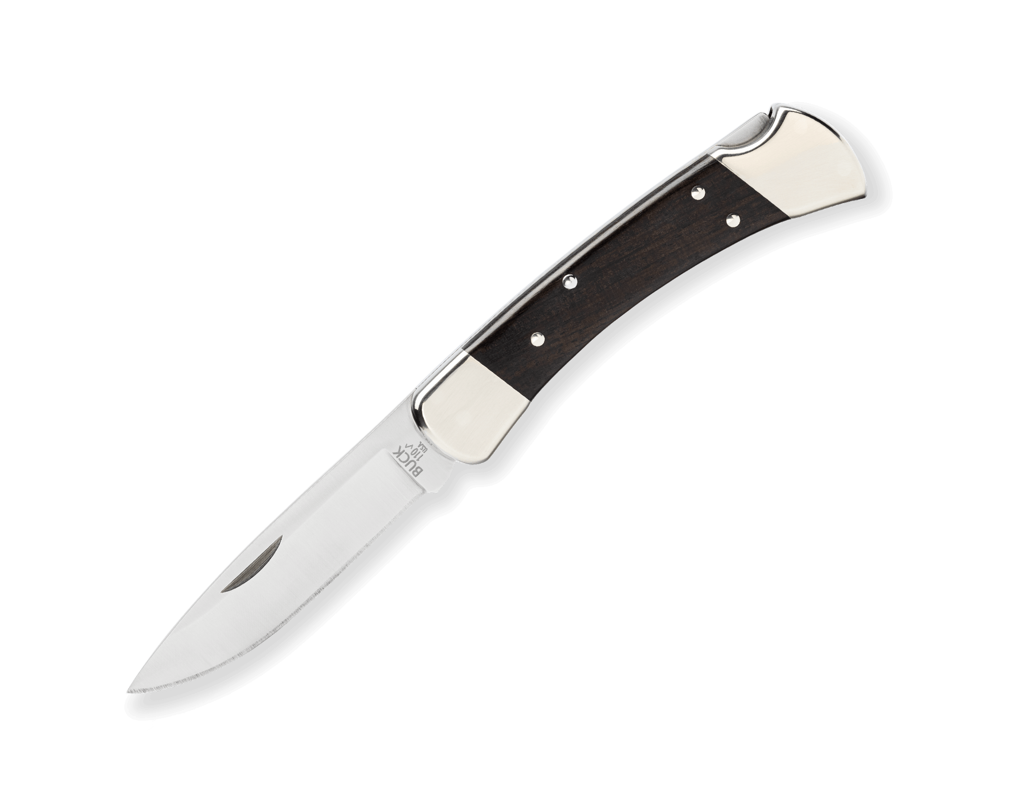 110 Folding Hunter® Knife - Nickel Silver Drop Point - Buck