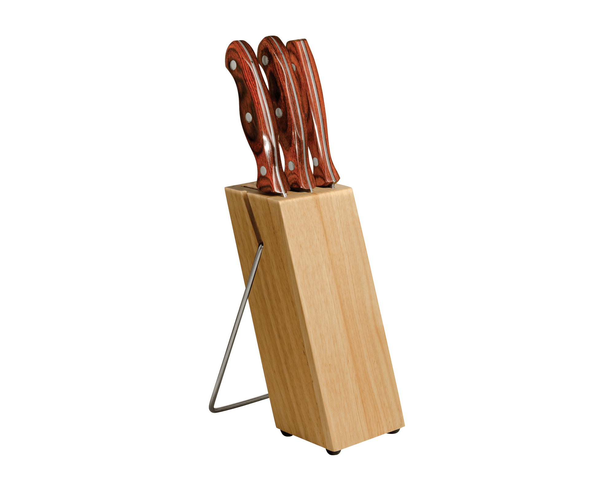 4 Piece Cutlery Set - 3 Knives & Wood Block