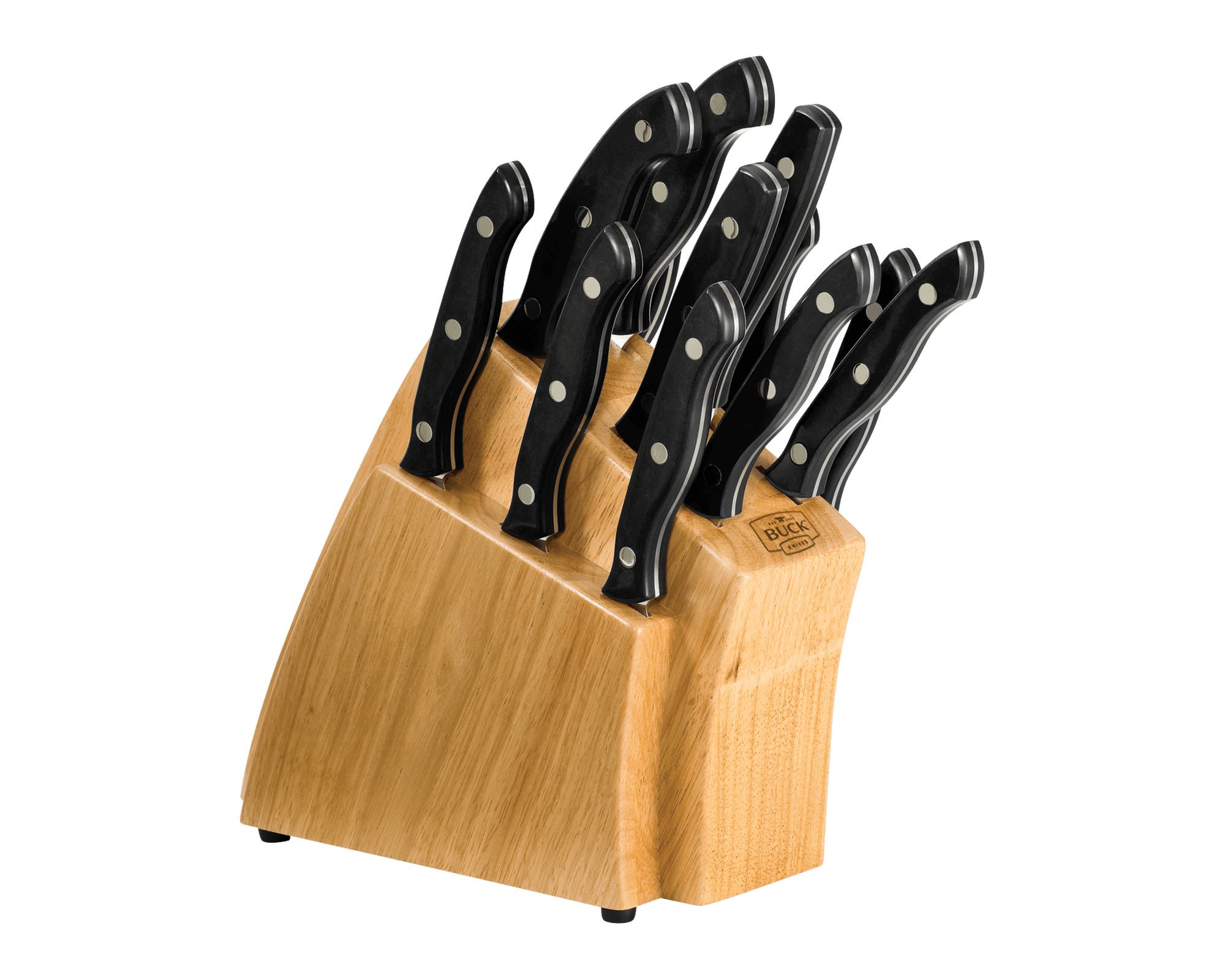 13 Piece Cutlery Set - 12 Knives & Wood Block
