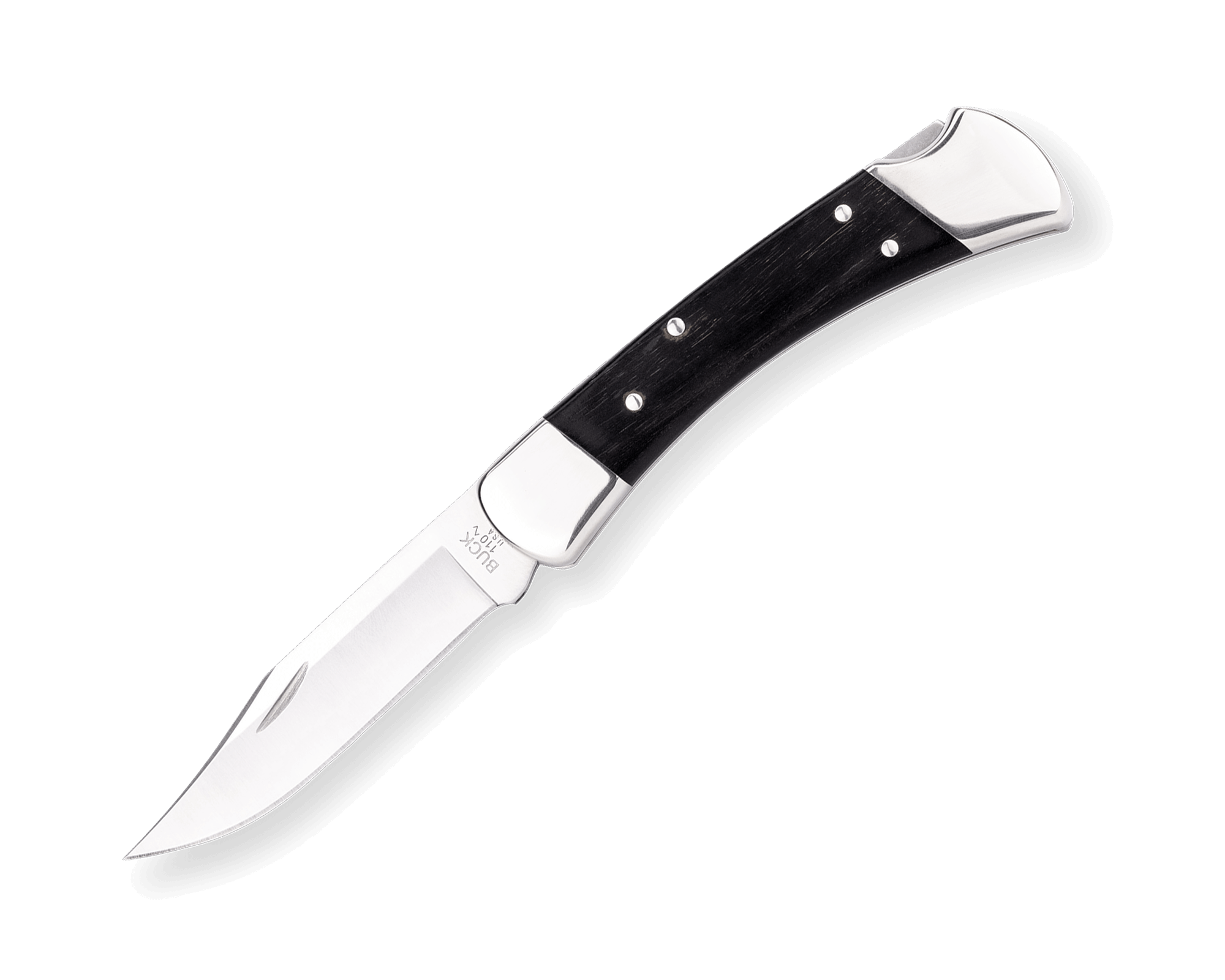110 Folding Hunter Knife - Nickel Silver Clip Point