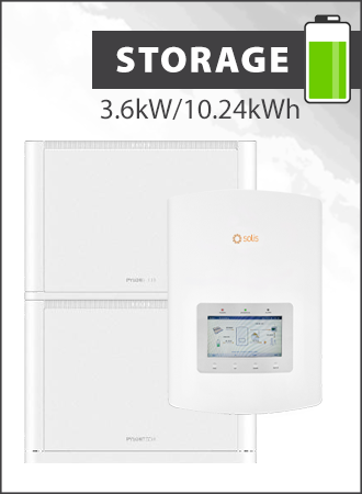 Solis RHI 3.6kW and Pylontech Pelio 10.24 kWh storage package