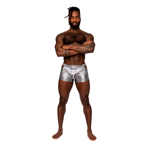 Male Power S'naked Pouch Short Silver/Black L