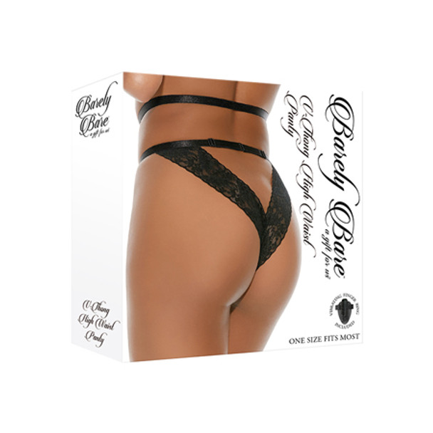 Barely Bare V-Thong High-Waist Panty Black O/S