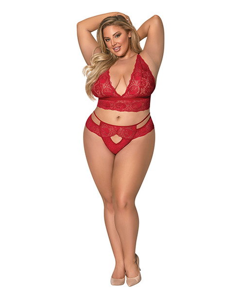 'sugar & Spice Bra & Panty Red Qn