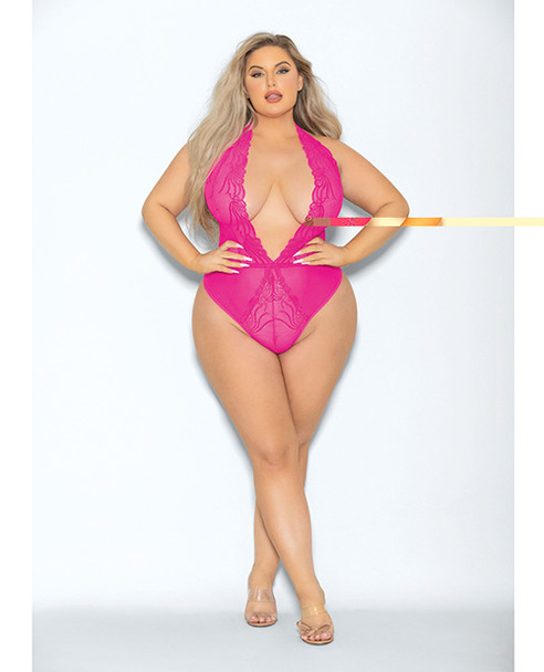 'euphoria Neon Deep V Teddy Neon Pink Qn