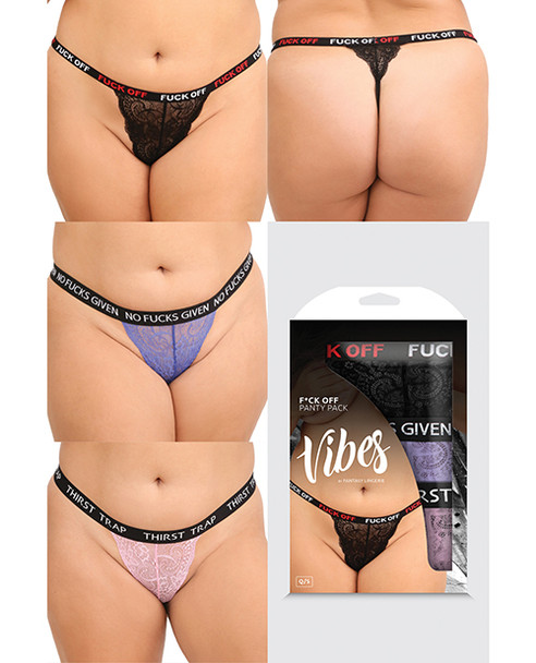 'vibes Fuck 3 Pack Thongs Assorted Colors Qn