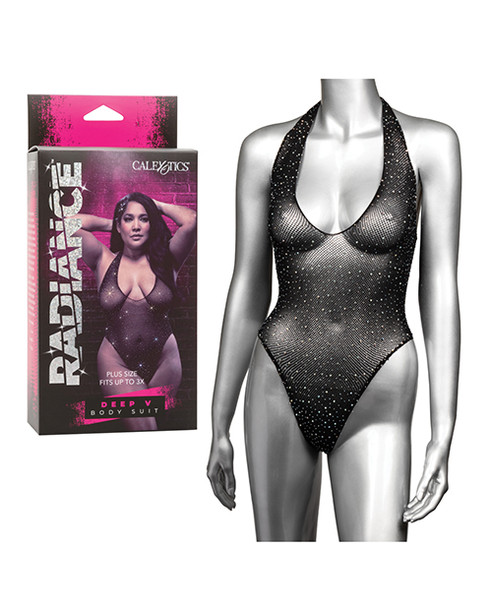 Radiance Deep V Body Suit Black Qn