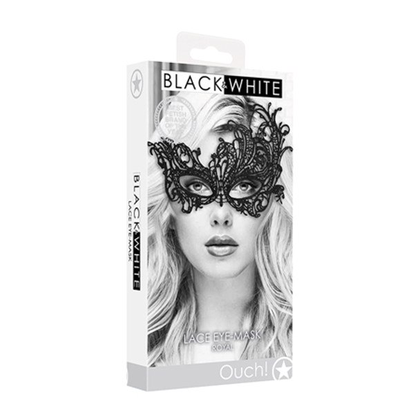 Ouch! Black & White Royal Lace Eye Mask Black