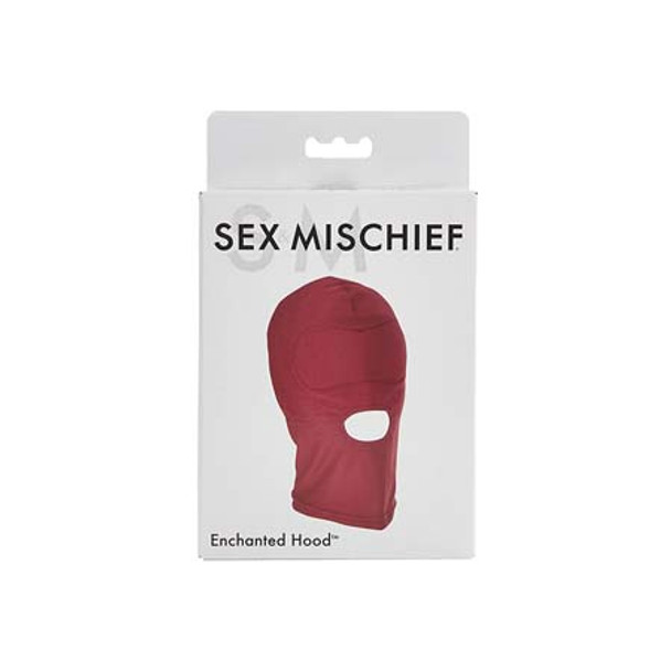 Sportsheets Sex & Mischief Enchanted Hood Full-Head Mask with Open Mouth Burgundy