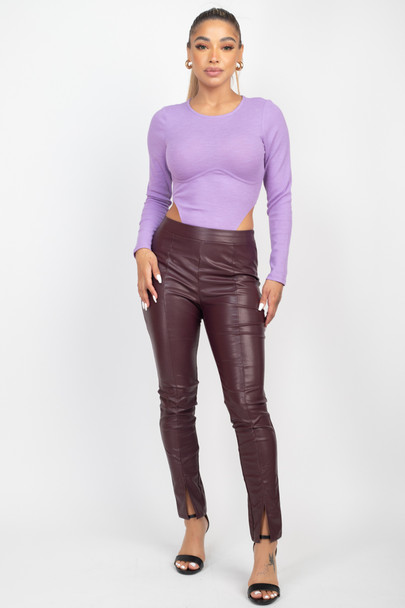 High Leg Underwire Bodysuit-Lavender
