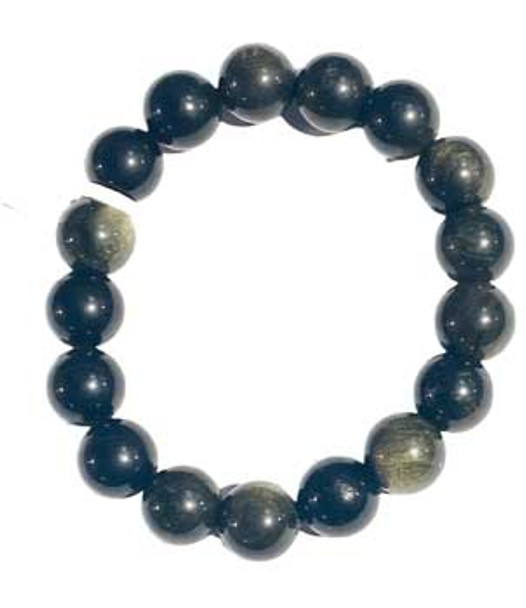 12mm Obsidian, Golsheen bracelet