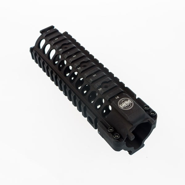 LWRC FreeFloating Quad Rail 7" Carbine Length Anodized Aluminum Black Abide Armory