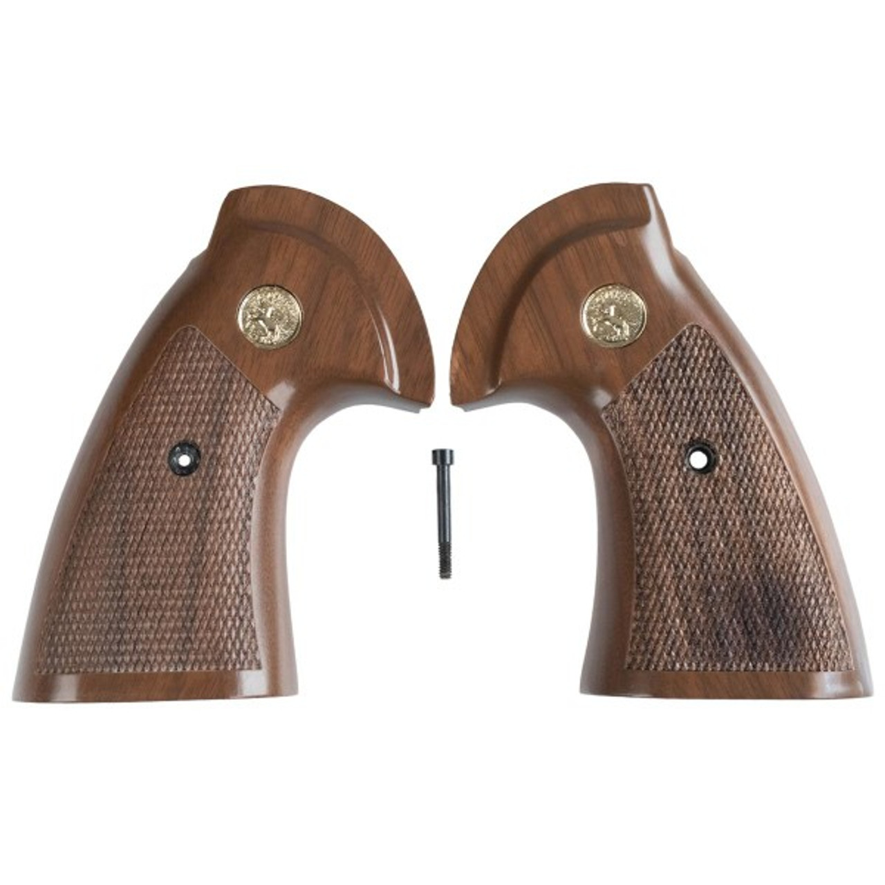 Colt Python Grips Walnut With Gold Colt Medallions
