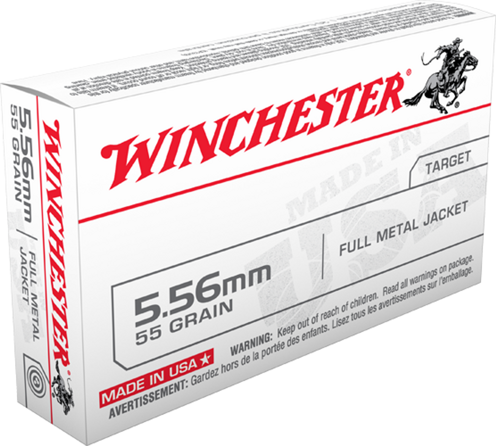 Winchester 5 56 nato 55 grain fmj 20 rounds box ammo abide armory