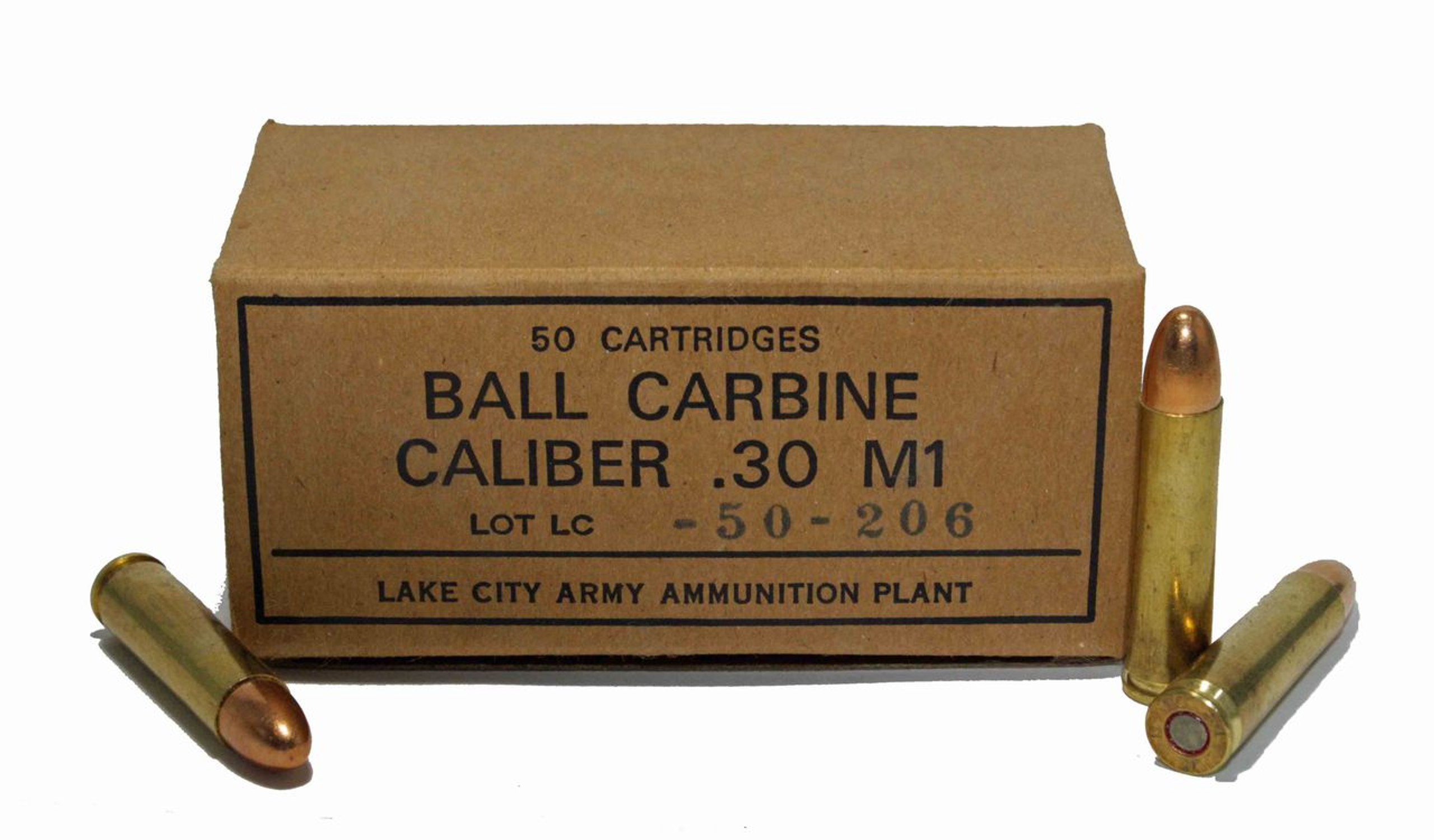 Lake City Army Ammunition 30 Carbine 50 Rounds Box Ammo Abide Armory 1021