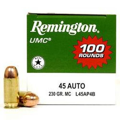 Remington Ammo UMC .45 acp 230 Grain MC 100 Rounds / Box Ammo - Value Pack