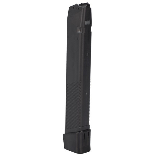 This is an extended Glock magazine for any 40 S&W (models G22, G23, G27), it holds 31 rounds, made in Korea by KCI.