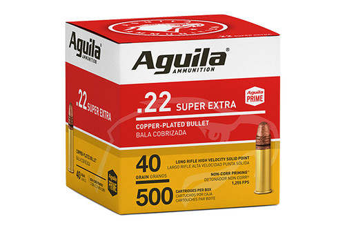 Aguila Ammunition - 22LR - 40gr Copper Plated Solid Point - 500 Rounds / Box - 1B221115