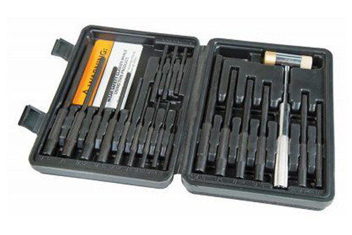 Wheeler Master Roll Pin Punch Set Steel Universal Knurled Handle 9 Pieces 110128