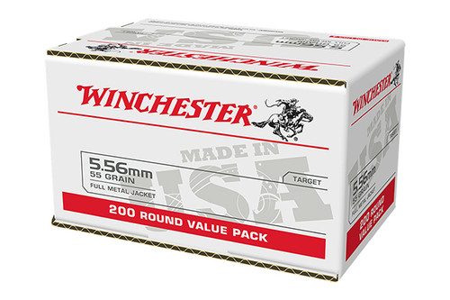 Winchester Ammunition - 5.56 NATO - 55gr FMJ - 200 Rounds / Box - USA556L2