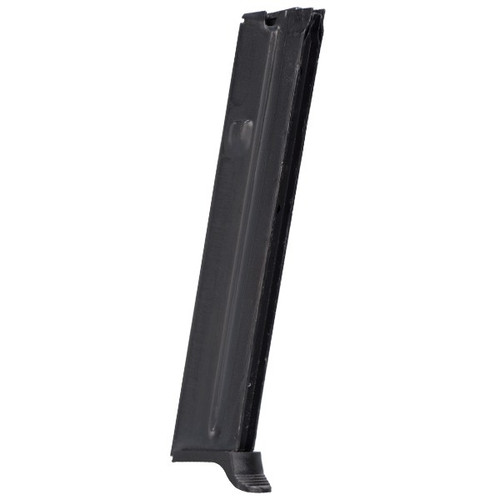 This is an AR-7 magazine .22 lr, 15 round capacity, made by National Magazine.