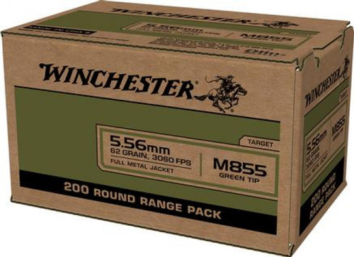 Winchester Ammunition - 5.56 - 62 Grain - M855 Green Tip - WM855200