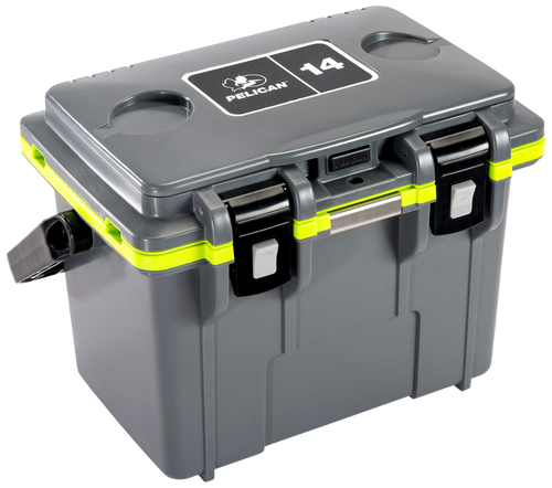 Pelican Coolers Im 14 Quart - Dkgray/green W/dry Storage