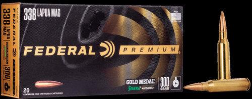 Fed Ammo Gold Medal .338 Lapua - 300gr. Sierra Matchking 20-pk