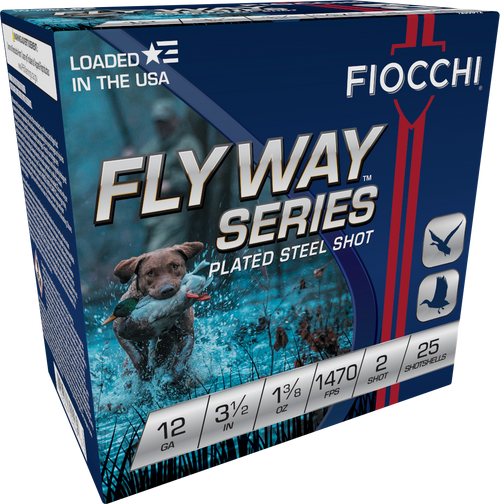 Fiocchi Flyway Steel 12ga. 3.5 - 1470fps. 1-3/8oz. #2 25-pack