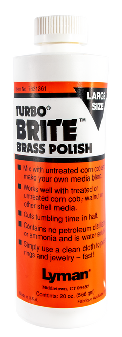 Lyman Turbo, Lym 7631361 Turbo Brite Brass Pol 20oz