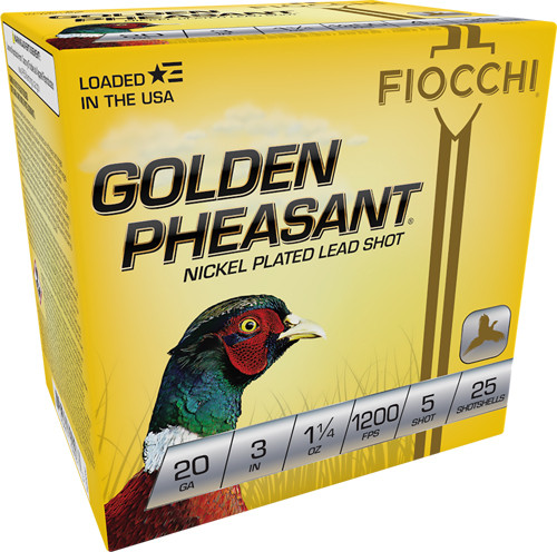 Fiocchi Golden Pheasant 20ga. - 3" 1200fps. 1-1/4oz. #5 25-pk