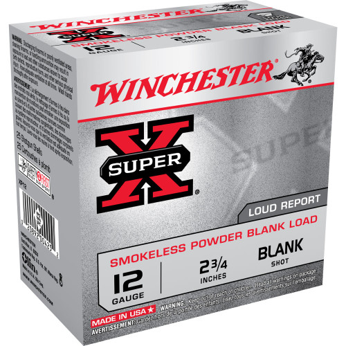 WINCHESTER SUPER X BLANK POPPER LOAD 12 GAUGE 2 3/4" SMOKELESS POWDER 25 ROUNDS/BOX AMMO