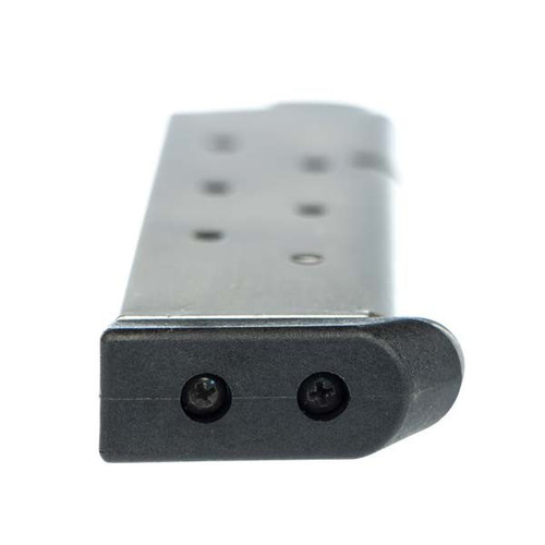 This is a 1911 bumper pad for any standard .45 acp magazine with a drilled floorplate. This is a 1911 bumper pad for any standard .45 acp magazine with a drilled floorplate.