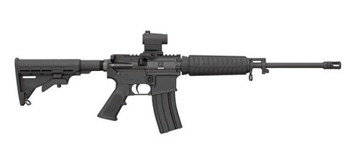 This is a Bushmaster AR-15 5.56 - XM15-E2S rifle chambered in 5.56 Nato. This model comes equipped with a red dot optic for quick target acquisition. 1-(30) round Magpul magazine ships with this firearm.